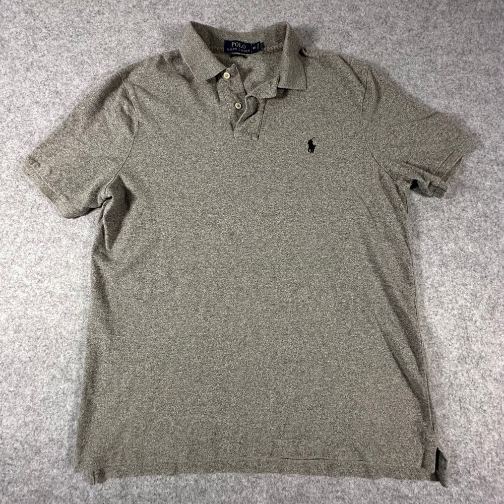 Polo Ralph Lauren Polo Shirt Mens Medium Gray Classic Fit Short Sleeve